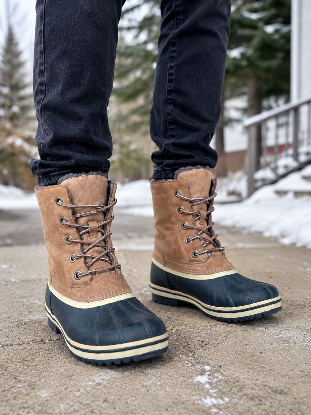 Sorel Slimpack II Lace Leather Winter waterproof duck boots Preppy Size 10